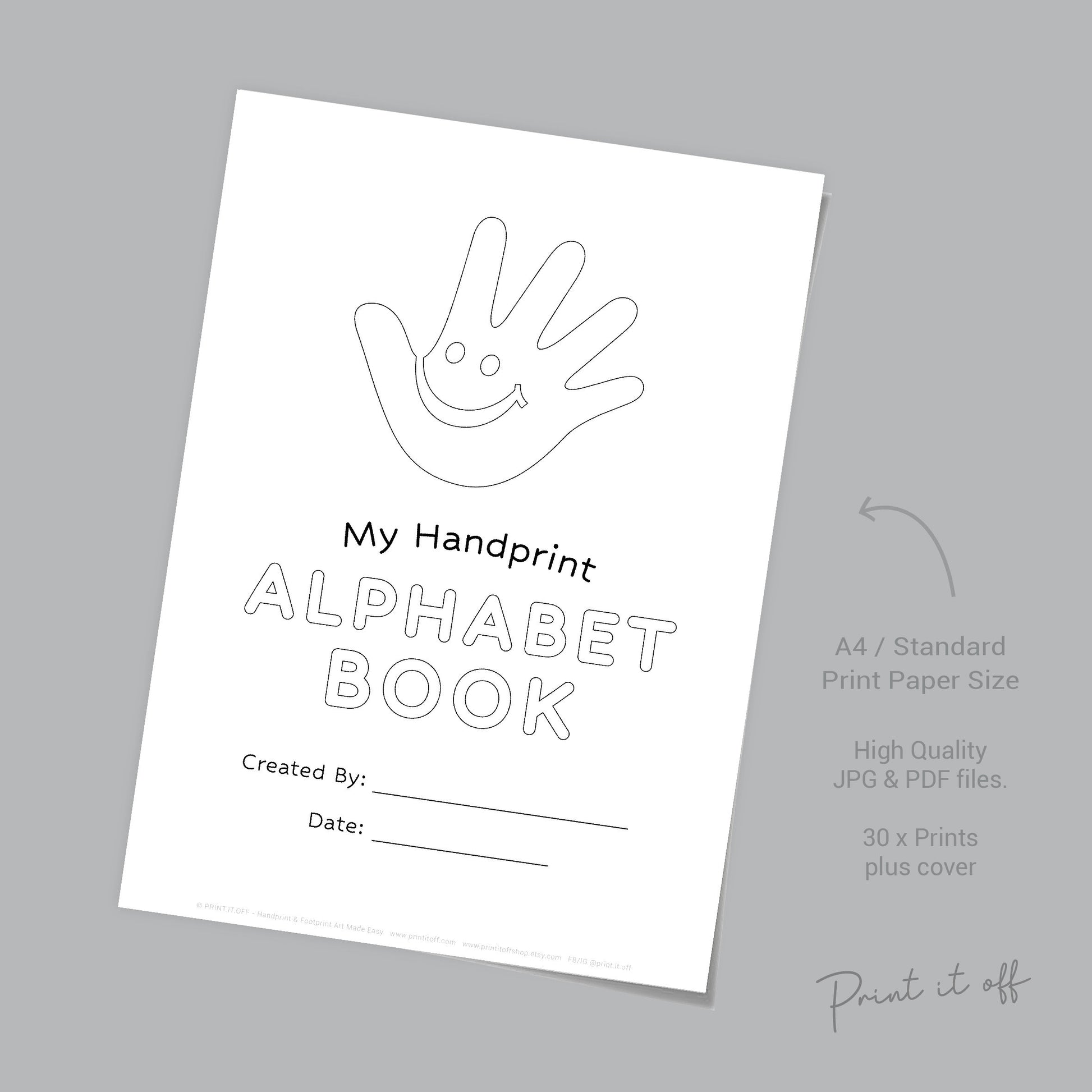 a-z-abc-alphabet-handprint-craft-art-phonic-book-print-it-off for Free Printable Abc Book Template A-Z ABC Alphabet Handprint Craft Art Phonic Book – PRINT IT OFF for Free Printable Abc Book Template