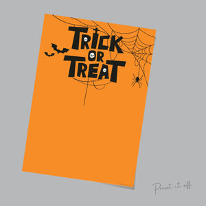 Halloween Art Craft / Handprint Art / Trick or Treat Spider / Kids Baby Toddler / Keepsake Memory Sign Decor DIY Card / Print It Off 0595