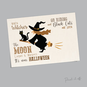 Witch Halloween Art Craft / Handprint Art / Broom Stick / Kids Baby Toddler Kids / Keepsake Memory Sign Decor DIY Card / Print It Off 0599