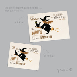 Witch Halloween Art Craft / Handprint Art / Broom Stick / Kids Baby Toddler Kids / Keepsake Memory Sign Decor DIY Card / Print It Off 0599