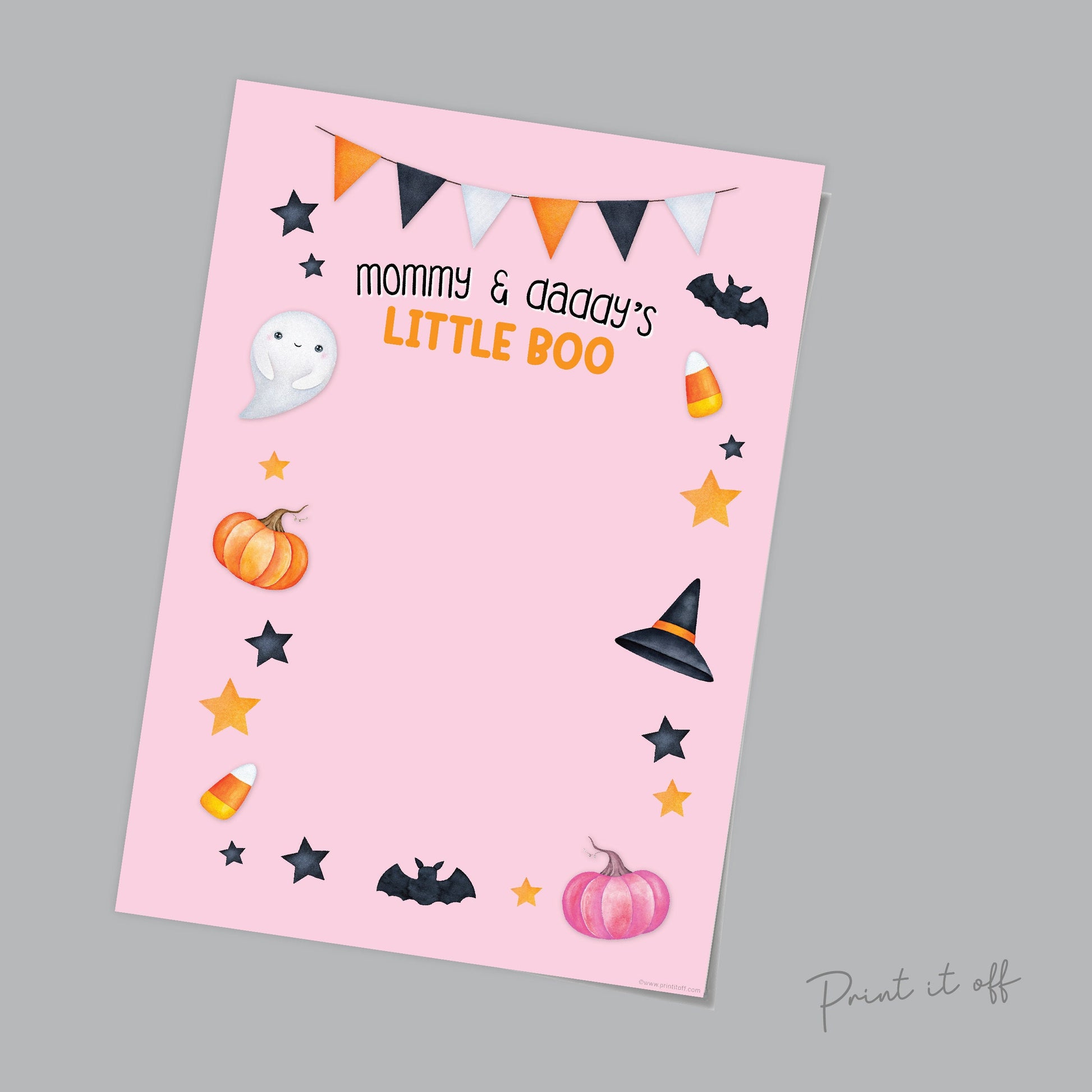 Mommy & Daddy's Little Boo Halloween Art Craft / Handprint Footprint / Ghost / Kids Baby Toddler Kids / Sign Decor Card / Print It Off 0602