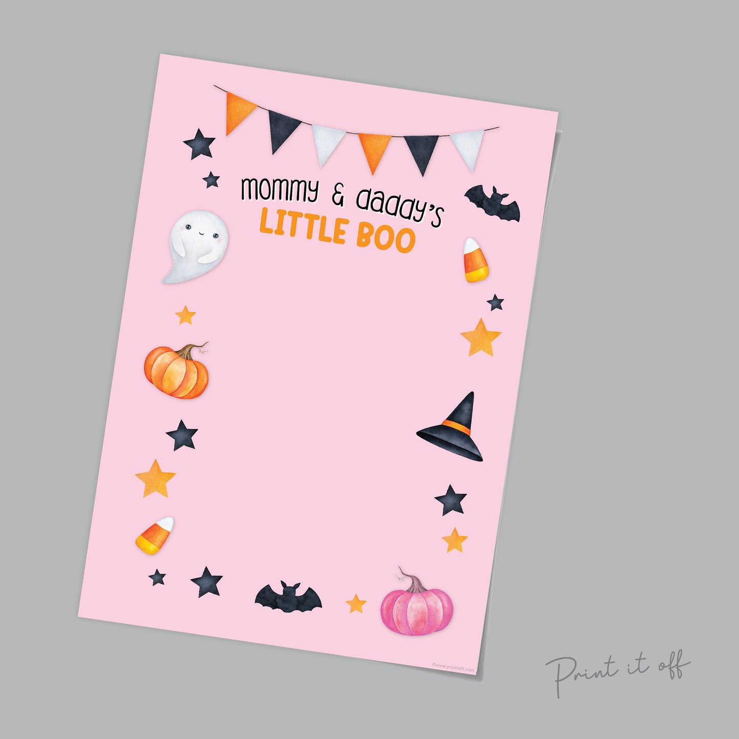 Mommy & Daddy's Little Boo Halloween Art Craft / Handprint Footprint / Ghost / Kids Baby Toddler Kids / Sign Decor Card / Print It Off 0602