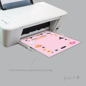 Mommy & Daddy's Little Boo Halloween Art Craft / Handprint Footprint / Ghost / Kids Baby Toddler Kids / Sign Decor Card / Print It Off 0602