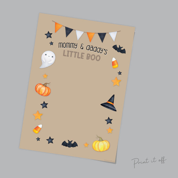 Mommy & Daddy's Little Boo Halloween Art Craft / Handprint Footprint / Ghost / Kids Baby Toddler Kids / Sign Decor Card / Print It Off 0603