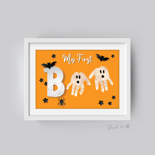 My First Boo / 1st Halloween Ghost Footprint Handprint Art Craft Child Baby Card Memory Activity Keepsake Decor DIY / Print It Off 0585