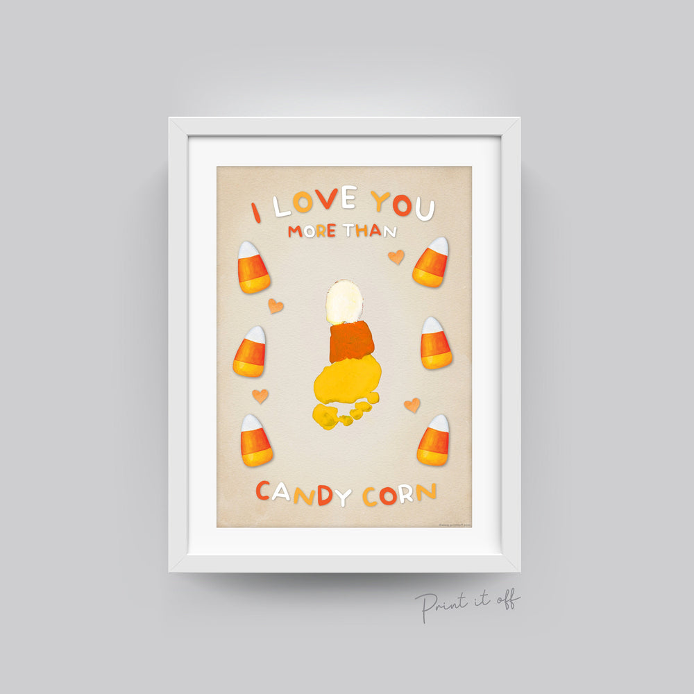 Candy Corn Halloween Footprint First 1st Baby Halloween Feet Art Craft Handprint Card Memory DIY Activity Gift Keepsake / Print It Off 0608