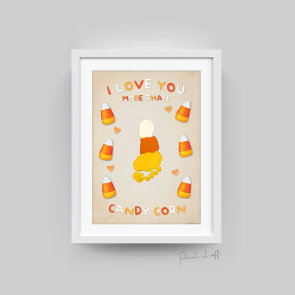 Candy Corn Halloween Footprint First 1st Baby Halloween Feet Art Craft Handprint Card Memory DIY Activity Gift Keepsake / Print It Off 0608