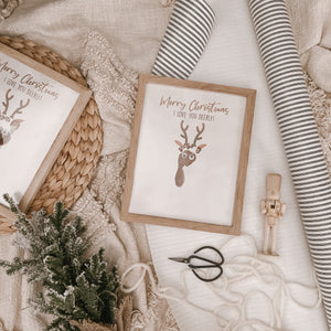 Christmas Footprint Reindeer / Xmas Handprint Footprint Art Craft / Baby Kids Toddler Foot Feet  / Keepsake Print Card PRINT IT OFF 0366