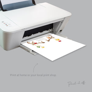 Reindeer Footprint Poem / Christmas Xmas Art Craft / Baby Kids Toddler Child Foot Feet / Keepsake Gift Print Card Memory PRINT IT OFF 0613