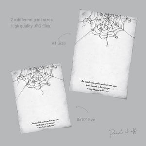 Halloween Spider Hand Handprint Footprint Art Craft / Kids Toddler Baby Card Gift Memory Activity Decoration Keepsake / Print It Off