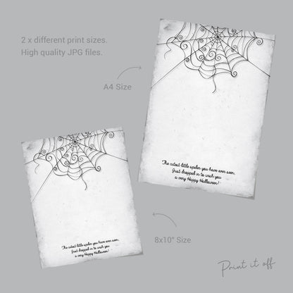 Halloween Spider Hand Handprint Footprint Art Craft / Kids Toddler Baby Card Gift Memory Activity Decoration Keepsake / Print It Off