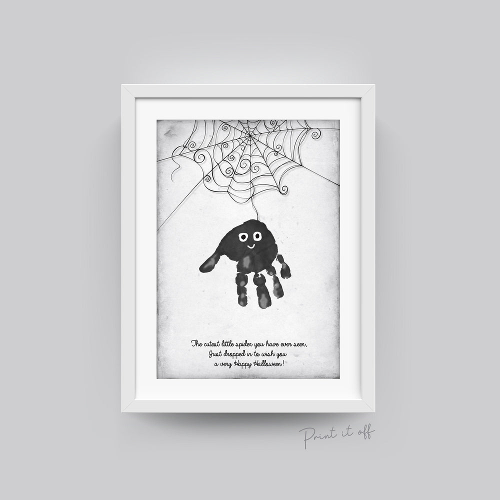 Halloween Footprint Handprint Art Craft / Kids Toddler Baby Card DIY Memory Activity Decoration Keepsake Printable / Print It Off