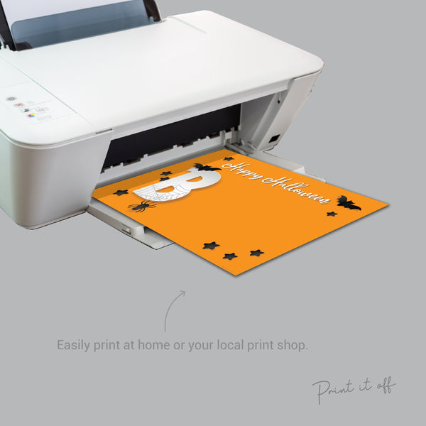 Boo Happy Halloween / Ghost Footprint Handprint Art Craft / Child Baby Card Memory Activity Keepsake Decor DIY Printable / Print It Off 0622