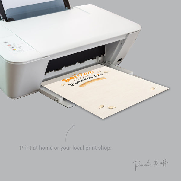 Sweeter than Pumpkin Pie / Footprint Art Craft / Thanksgiving Fall Autumn Decor / Kids Toddler Baby Card Memory Keepsake / Print It Off 0600