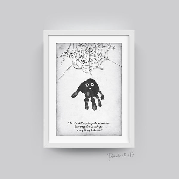 Halloween Spider Hand Handprint Footprint Art Craft / Kids Toddler Baby Card Gift Memory Activity Decoration Keepsake / Print It Off