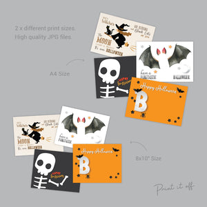 Halloween Footprint Handprint Art Craft / Kids Toddler Baby Card DIY Memory Activity Decoration Keepsake Printable / Print It Off 0621