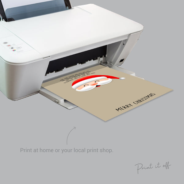 Santa Handprint Hand Art Craft / Xmas Father Christmas / First Baby Toddler Kids / Printable Card Gift Memory Keepsake / Print It Off 0626