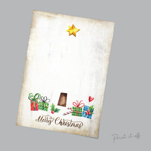 Christmas Tree Handprint Footprint Art Craft / First Xmas Baby Toddler Kids / Printable Print Card Gift Memory Keepsake / Print It Off 0627