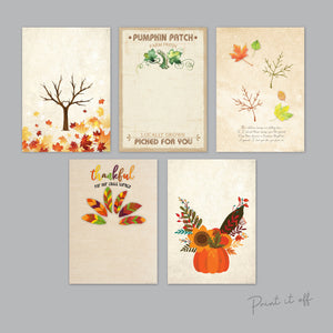 Fall Thanksgiving Pack Handprint Footprint Foot Hand Art Craft / Baby Toddler Kids / DIY Card Gift Activity Memory Keepsake / Print It Off
