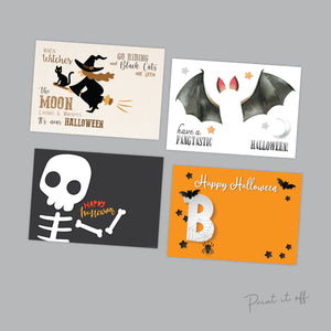 Halloween Footprint Handprint Art Craft / Kids Toddler Baby Card DIY Memory Activity Decoration Keepsake Printable / Print It Off 0621