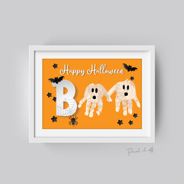 Halloween Footprint Handprint Art Craft / Kids Toddler Baby Card DIY Memory Activity Decoration Keepsake Printable / Print It Off 0621