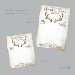 Reindeer Handprint Footprint Art Craft / Christmas Xmas Rustic Sign Baby Kids Toddler Foot Hand / Keepsake Gift Print Card PRINT IT OFF 0614