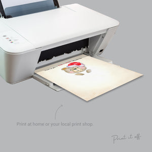 Bear Merry Christmas Footprint Feet Art Craft / First Xmas Baby Toddler Kids / Printable Print Card Gift Memory Keepsake / Print It Off 0632