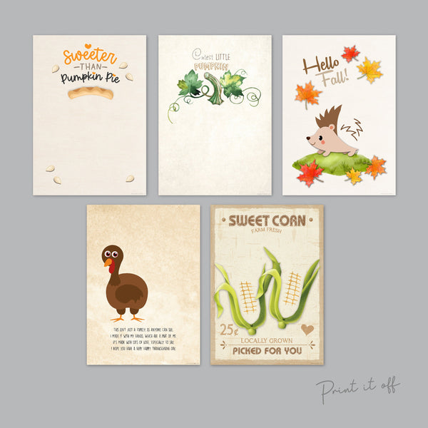 Fall Thanksgiving Pack Handprint Footprint Foot Hand Art Craft / Baby Toddler Kids / DIY Card Gift Activity Memory Keepsake / Print It Off