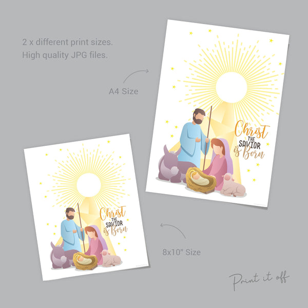 Christ is Born / Baby Jesus Christian Handprint Craft / Nativity Star Christmas Xmas / DIY Card Gift Sunday School / Print It Off 0657