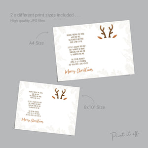 Reindeer Christmas Poem Handprint Footprint / Xmas Art Craft Baby Toddler Hand Foot / DIY Keepsake Memory Gift Card Print It Off 0648