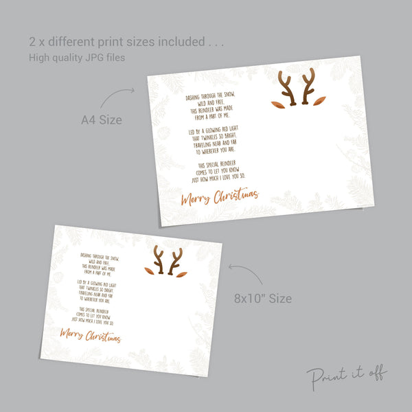 Reindeer Christmas Poem Handprint Footprint / Xmas Art Craft Baby Toddler Hand Foot / DIY Keepsake Memory Gift Card Print It Off 0648