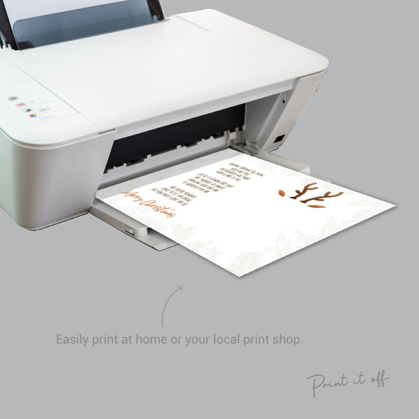 Reindeer Christmas Poem Handprint Footprint / Xmas Art Craft Baby Toddler Hand Foot / DIY Keepsake Memory Gift Card Print It Off 0648