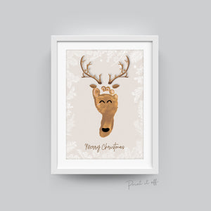 Handprint Footprint Art Craft Reindeer Merry Christmas Baby Kids Hand Foot Print It Off 0654