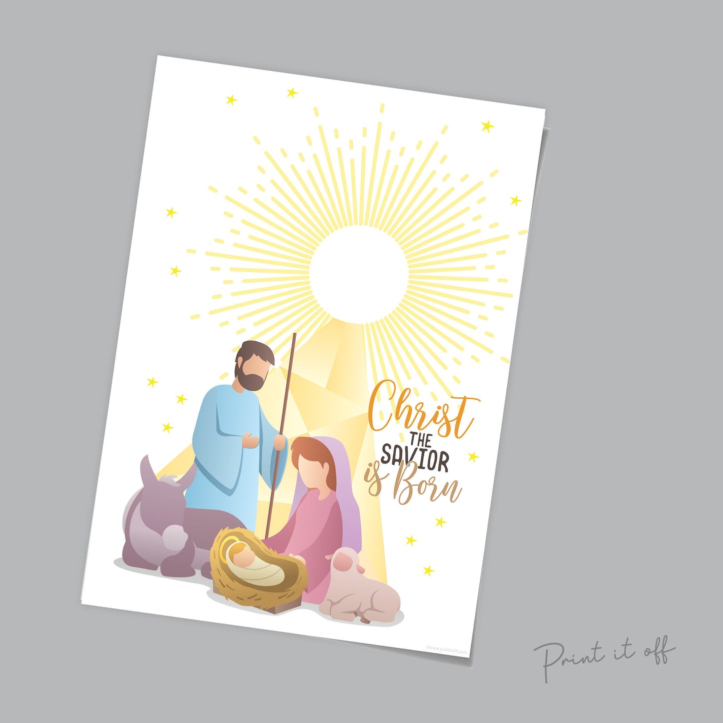 Christ is Born / Baby Jesus Christian Handprint Craft / Nativity Star Christmas Xmas / DIY Card Gift Sunday School / Print It Off 0657