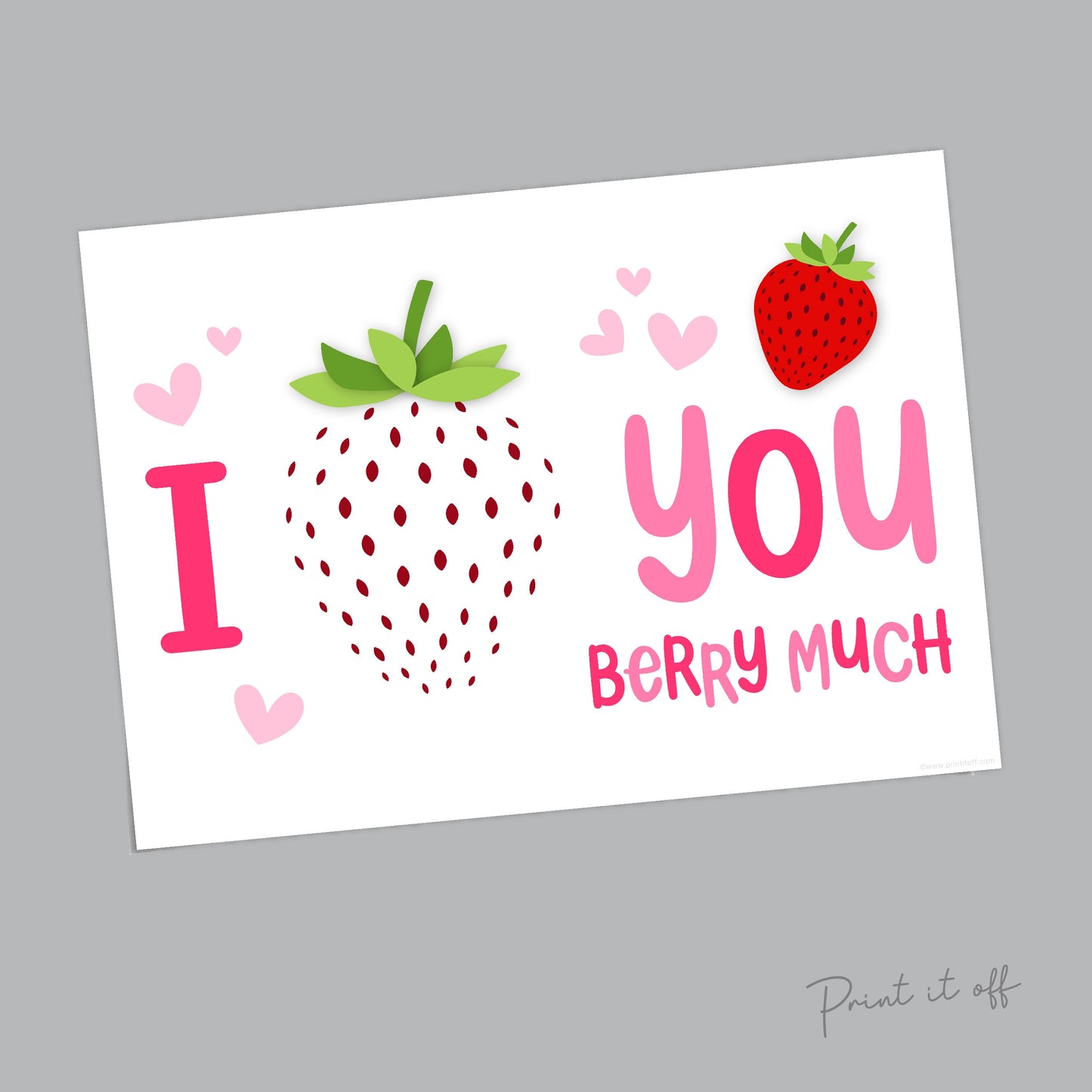 I Love You Berry Much / Happy Valentine's Day / Footprint Handprint DIY Craft Art Card / Baby Kids Toddler / Print it Off 0678