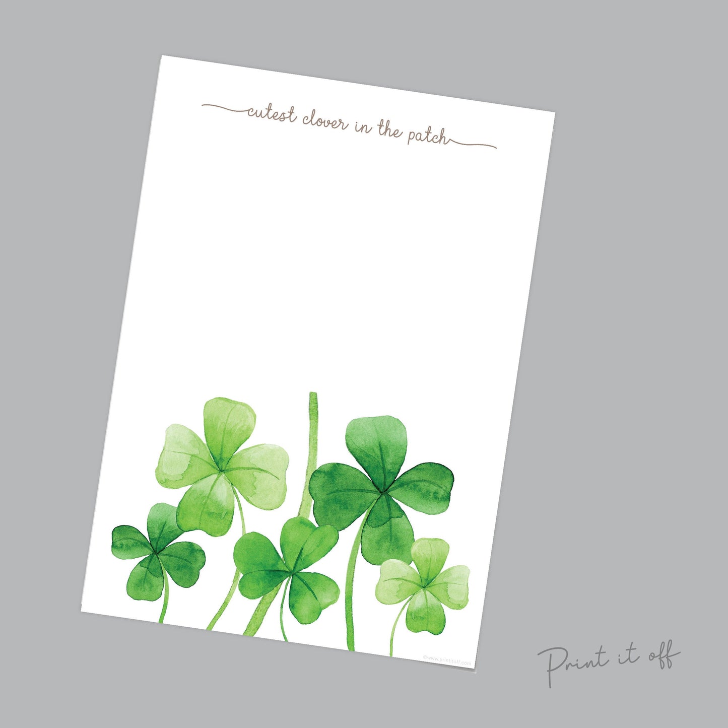 Clover Shamrock Handprint St Patrick's Day Craft Art / Cutest in the Patch / DIY Card Baby Kids Hand Printable / Print it Off 0693