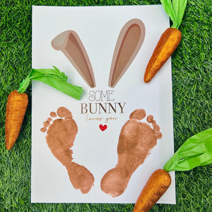 Some Bunny Loves You / Easter Feet / Footprint Handprint Art / Craft Card Gift Activity / Baby Kids Toddler Keepsake / PRINT IT OFF 0211