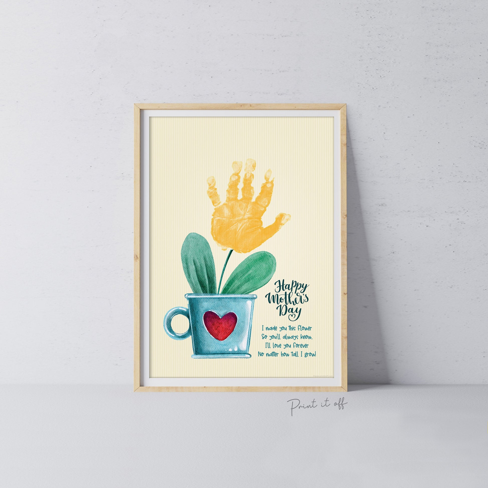 Mother&#39;s Day Flower / Handprint Hand Art Craft Mom Mum / Kids Baby Toddler / Activity Keepsake Greeting Gift Card / PRINT IT OFF