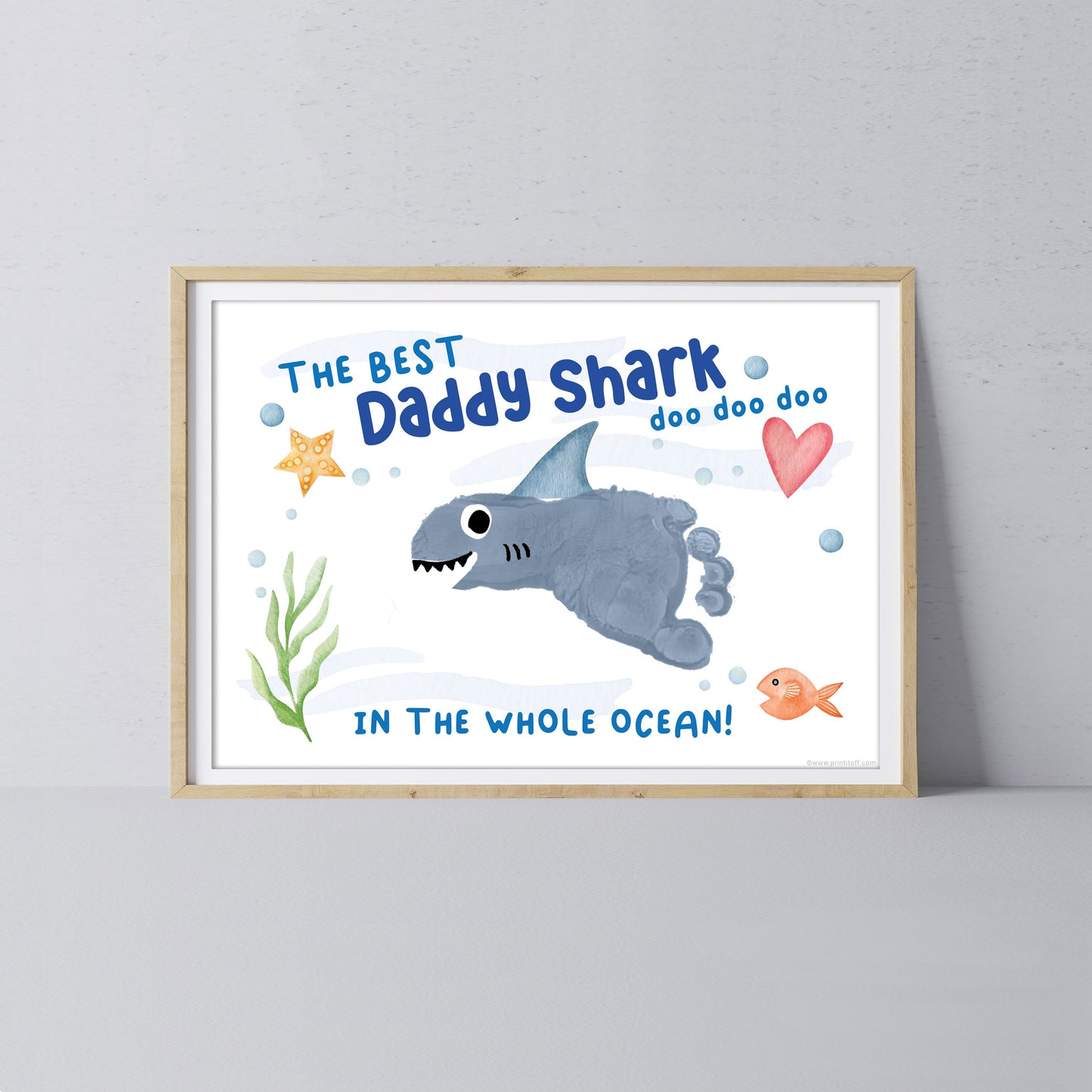 Best Daddy Shark / Footprint Handprint Art Craft Dad Father&#39;s Day Birthday