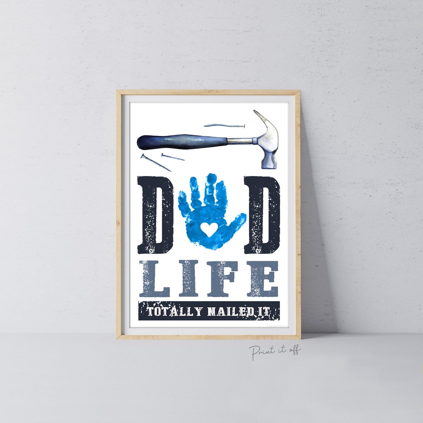 Dad Life You Nailed it Footprint Handprint Art Craft / First Father&#39;s Day / Kids Baby Hand Foot / Activity Gift DIY Card / Print it off 0731