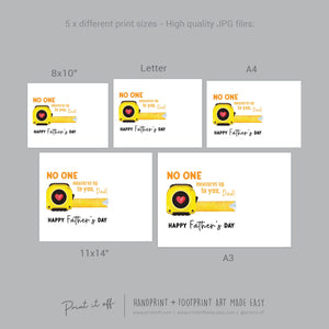 No One Measures Up Dad Daddy Handprint Art Craft / First Father&#39;s Day / Kids Baby Child Hand / Activity Gift DIY Card / Print it off