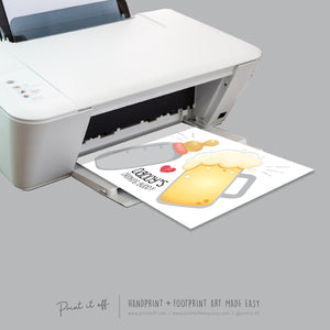 Daddy's Drinking Buddy Footprint Handprint Art Craft / First Father's Day Dad / Kids Baby Foot / Activity Gift DIY Card / Print it off 0730