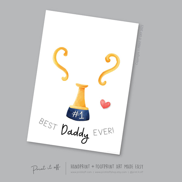 Trophy #1 Dad Daddy Handprint Art Craft