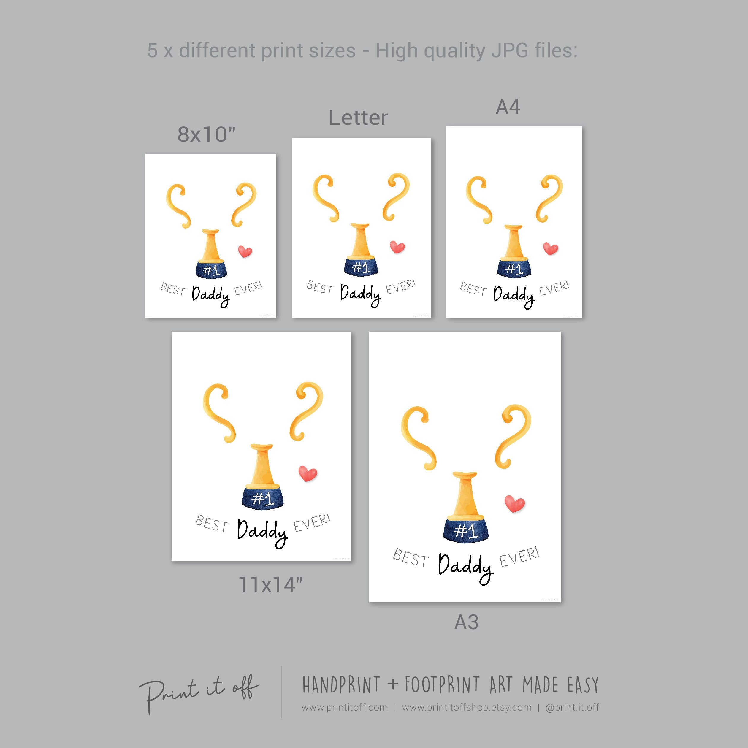 Trophy #1 Dad Daddy Handprint Art Craft / First Father's Day Award Cup ...