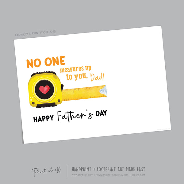 No One Measures Up Dad Daddy Handprint Art Craft / First Father&#39;s Day / Kids Baby Child Hand / Activity Gift DIY Card / Print it off