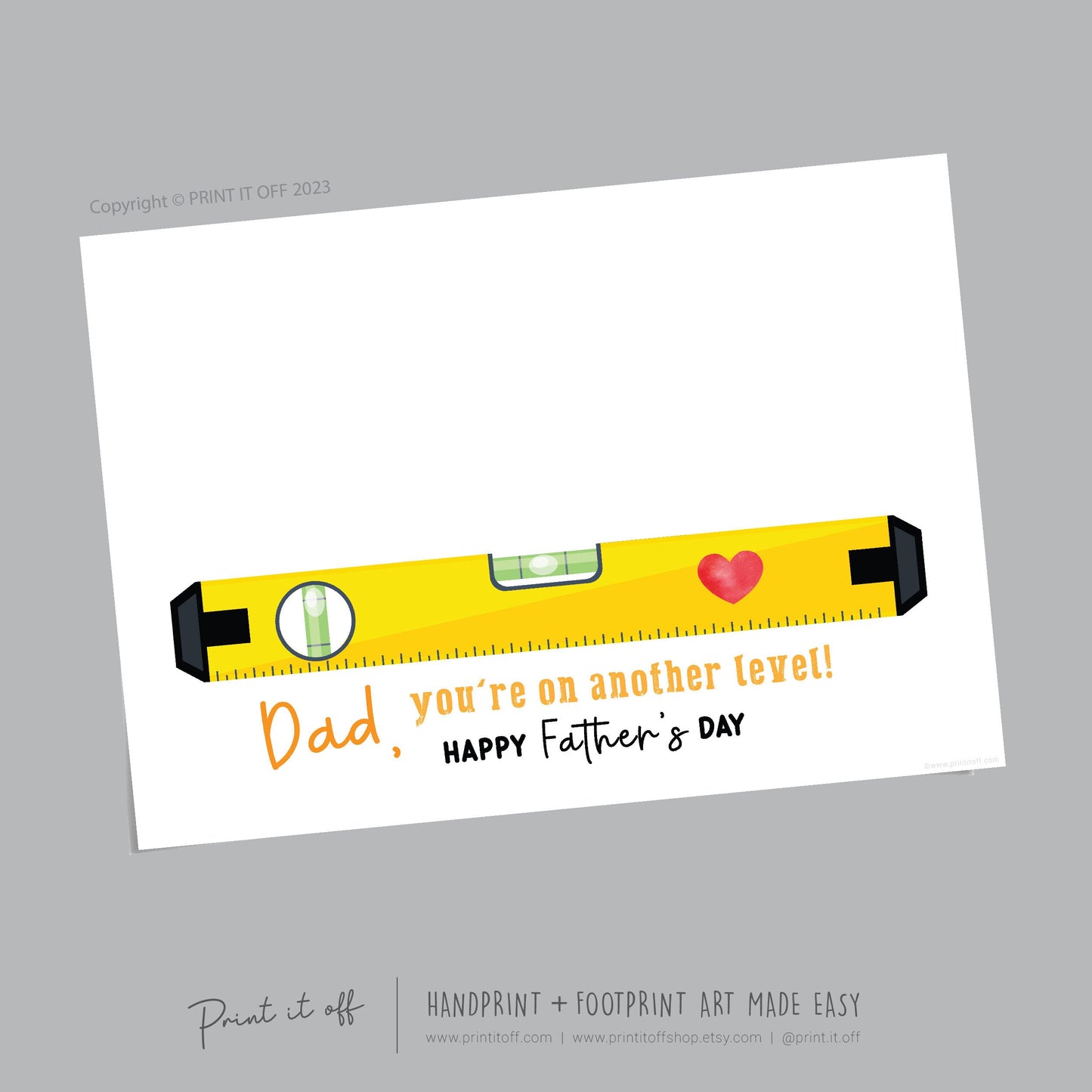 You&#39;re on Another Level Dad Daddy Handprint Art Craft / First Father&#39;s Day / Kids Baby Child Hand / Gift DIY Card / Print it off