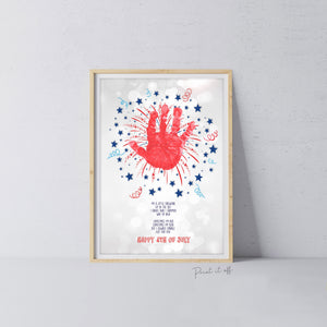 Firework Handprint Art Craft / Happy 4th of July Independence Day USA America American / Child Kids Baby Toddler / Print It Off