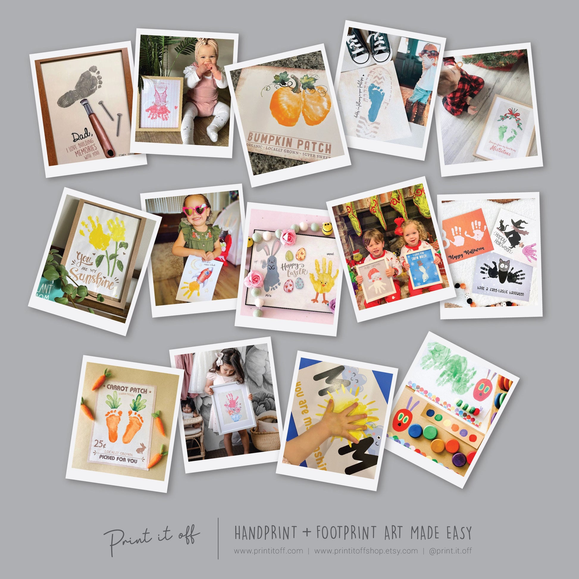 Fall Thanksgiving Pack Handprint Footprint Foot Hand Art Craft / Baby Toddler Kids / Card Gift Activity Memory Keepsake / Print It Off 0636