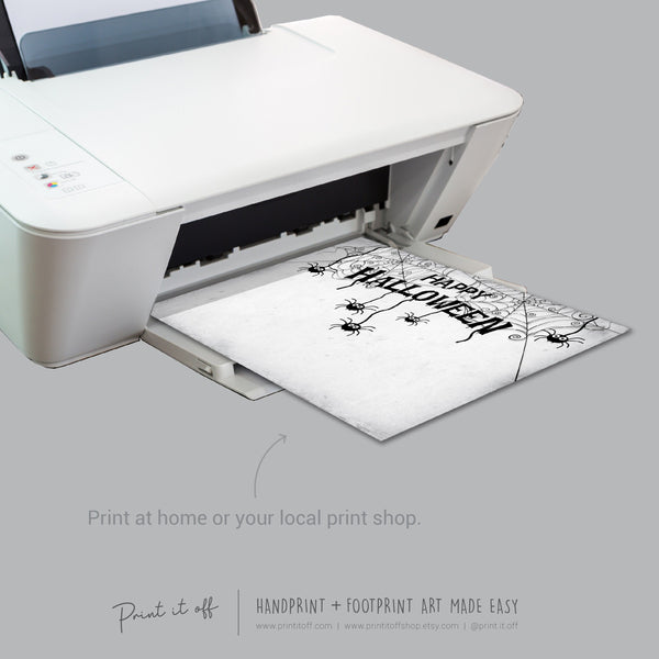 Halloween Spider Handprint Hand Art Craft / Kids Toddler Baby Card DIY Memory Activity Decoration Keepsake Printable / Print It Off