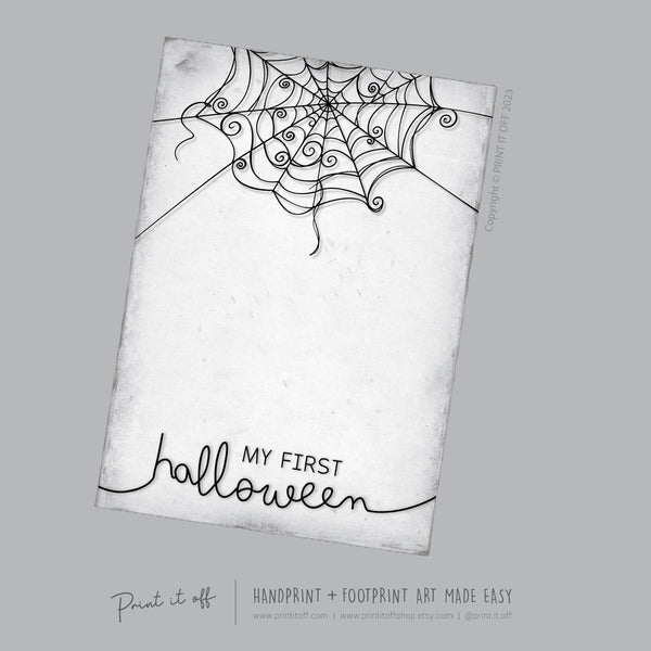 My First 1st Halloween Spider Handprint Hand Art Craft / Baby Card DIY Memory Activity Decoration Keepsake Printable / Print It Off